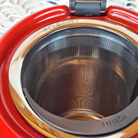 NEW ForLife Cherry Red Teapot with Infuser Basket - Picture 6 of 7